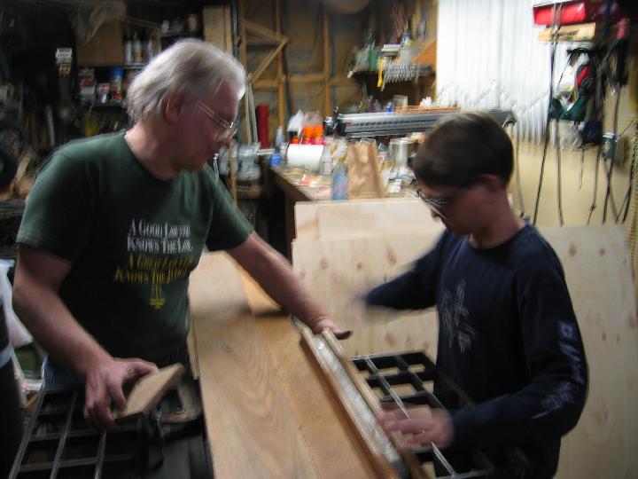 IMG_4955.jpg - The straight piece would slide by the fence to cut a straight edge on the crooked walnut.