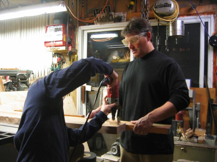 IMG_4986.jpg - Removing the straight piece after truing the walnut.