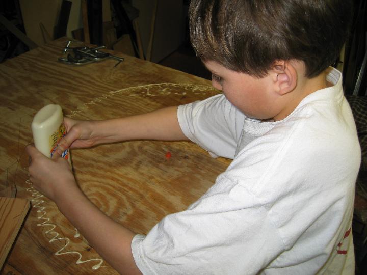 IMG_5234.jpg - Glueing up a two inch thick wheel.